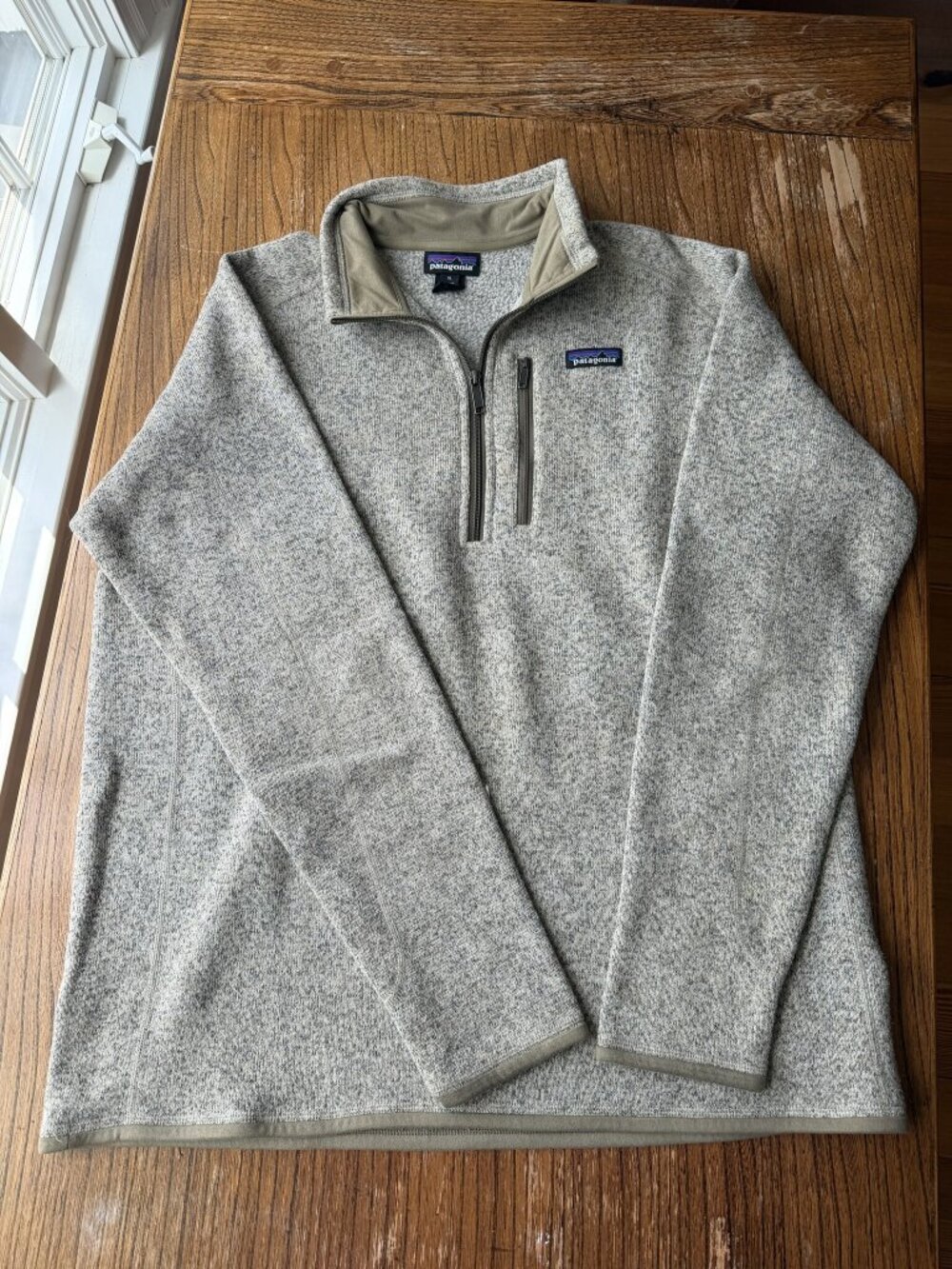 Patagonia Better Sweater Quarter Zip Fleece Birch White Mens XL